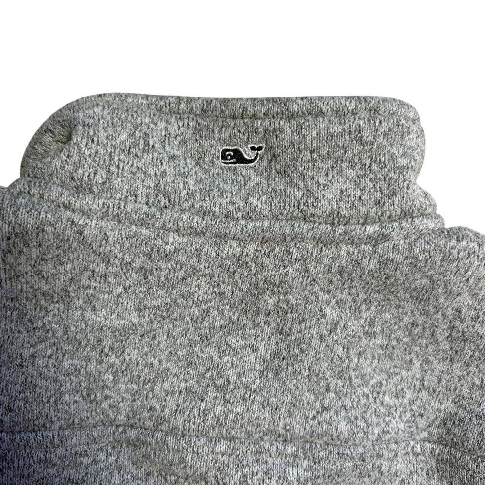Vineyard Vines Boys Gray Sweater‎ Fleece Quarter Zip Pullover Size Medium